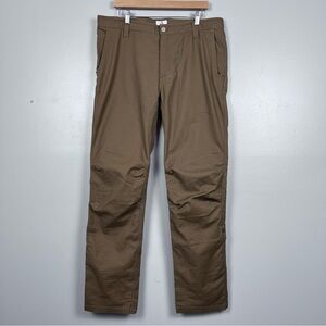 Livsn Men's V2 Flex Brown Canvas Hiking Outdoor Pants Size 36; Organic, Workwear